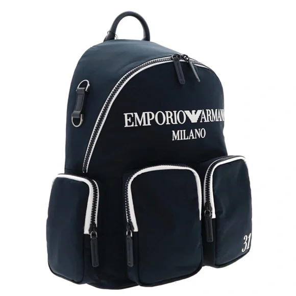 Emporio Armani Backpack No. 31 Navy Blue Nylon New - Picture 2 of 6